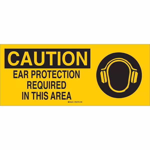 Caution Sign, 7 in Height, 17 in Width, Fiberglass, Rectangle, English, Brady, Mfr#: 70303